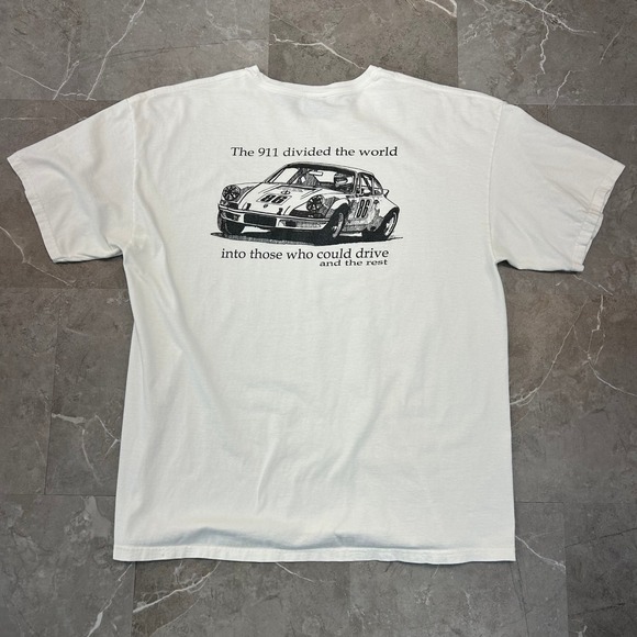 Vintage Porsche Graphic Tee Mens XL 911 Short Sleeve Racing Shirt